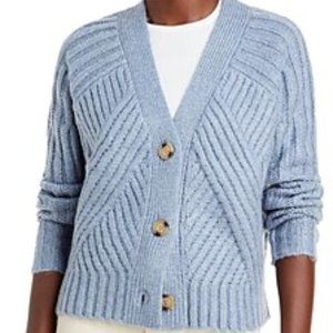 Aqua Mixed Rib Cropped Cardigan - Bloomingdale's Exclusive